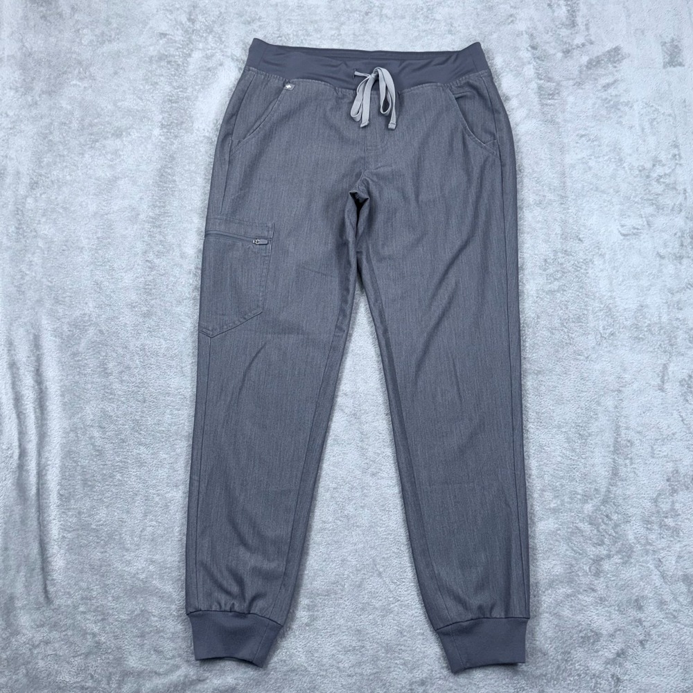 FIGS Zamora Cargo Jogger Scrub Pants Womens Small Gray Elastic Waist SW2005